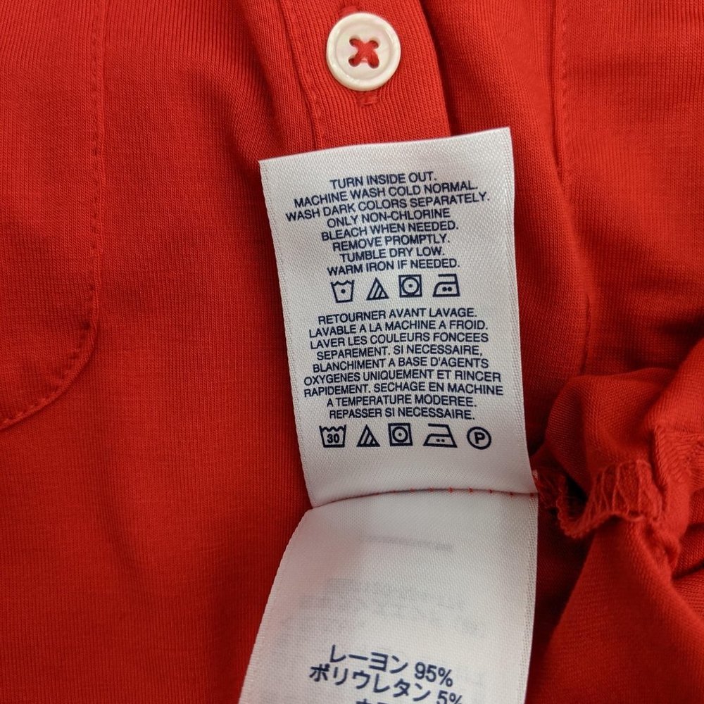 Lands' End Red Button Down Long Sleeve Shirt L - Picture 5 of 6